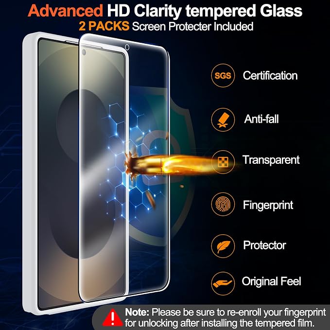 MOZOTER for Samsung Galaxy S25 Ultra Case,[Compatible with MagSafe] Clear | [12Ft Military Dropproof][2*Screen Protector]Translucent Anti-Slip Back Slim Shockproof Case for S25 Ultra-Clear