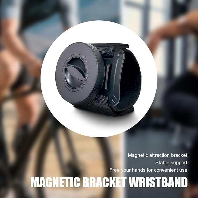 Wristband Phone Holder, Adjustable Suction Navigation Arm Strap, Breathable Detachable Sports Forearm Armband Mount, Outdoor Accessory for Biking Walking Jogging (Black)
