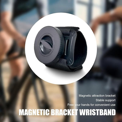 Wristband Phone Holder, Adjustable Suction Navigation Arm Strap, Breathable Detachable Sports Forearm Armband Mount, Outdoor Accessory for Biking Walking Jogging (Black)