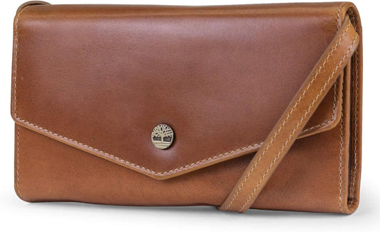 Timberland Women's RFID Leather Crossbody Wallet Phone Bag With Detachable Crossbody Strap