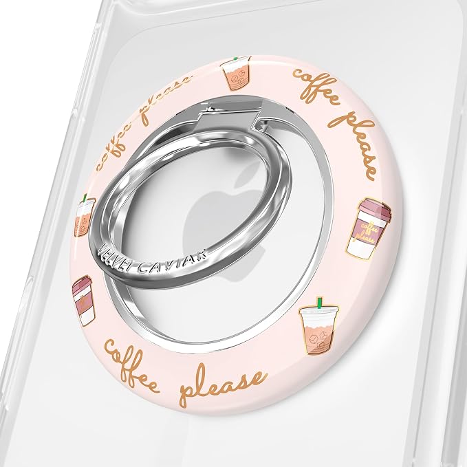VELVET CAVIAR Compatible with MagSafe Phone Grip 2.0 | Cute Magnetic Ring Holder | Finger Loop Kickstand | Pop On Accessory for iPhone 17, 16, 15, 14, 13, 12 | Coffee