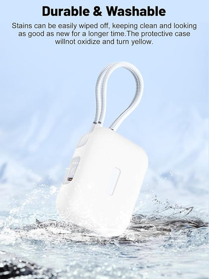 Silicone Protective Case Compatible with TORRAS EasyGo Power Bank 45W Ultra-Fast Charging 10000mAh, Full-Body Protective Cover with Precise Cutouts, Shockproof & Scratch-Resistant Sleeve (White)