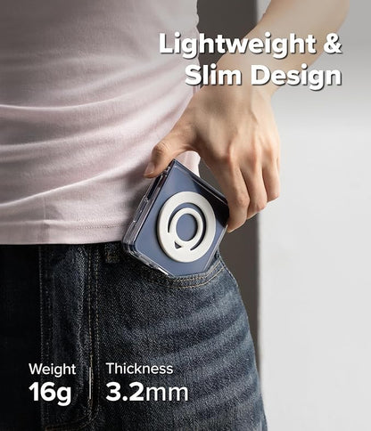 Ringke Dual Magnetic Silicone Ring [Compatible with MagSafe] Phone Grip, Dual-Sided Powerful Magnet, Lightweight (0.04 lb) & Super Slim (0.13 in) Soft Holder for iPhone, Galaxy, Pixel - White