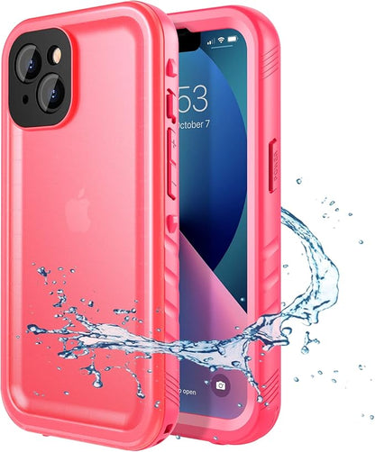 SPORTLINK for iPhone 13 Waterproof Case - Full Body Shockproof Dustproof Phone Screen Protector Rugged Waterproof Case for iPhone 13 6.1 Inches Pink