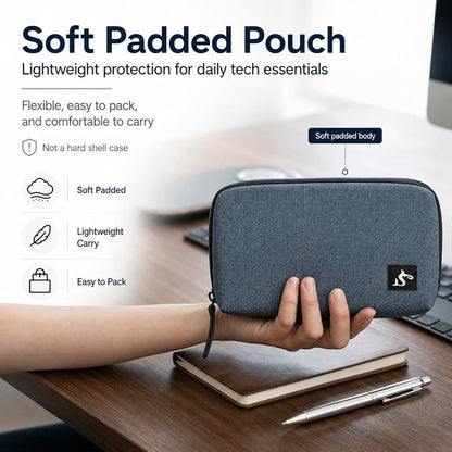 simtoper Electronic Organizer Travel Case – Waterproof Cable Bag for Cord, Charger, Hard Disk, Power Bank – Small Tech Storage for Travel, Backpack, Business Trip, Airplane
