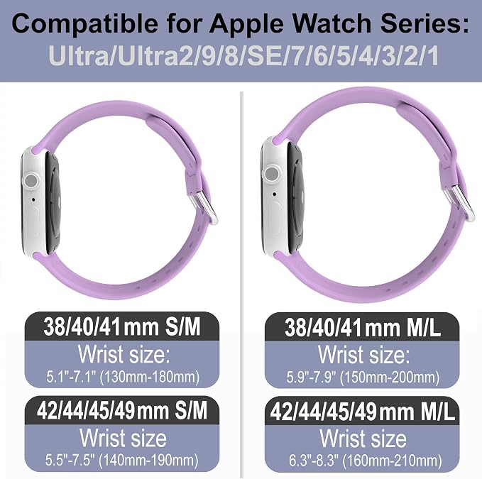 The LORD is my Shepherd Watch Band compatible with Apple Watch Laser Engraved iWatch Band Silicone 38mm 40mm 41mm 42mm 44mm 45mm 49mm Strap Jesus Psalm Christian God (38/40/41mm M/L, Lavender)