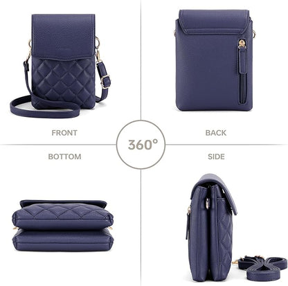 RFID Small Crossbody Purses for Women Quilted Cell Phone Purse with RFID Blocking Credit Card Slots