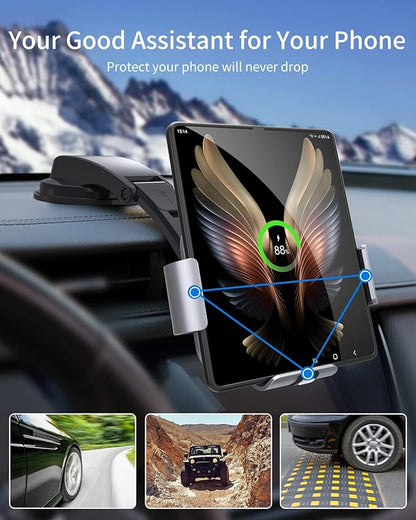 Dual Coil Wireless Car Charger for Galaxy Z Fold 6/5/mate xt,Fast ChargingCar Phone Mount for Galaxy Z Fold 4/3,Smartphone Holder Air Vent Dashboard for iPhone16 Max
