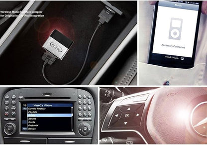 Bovee 1000 - Wireless Music Interface Adaptor Compatible with Audi, Mercedes, and Volkswagen car kit with 30 pin iPod Connector (Tune2Air WMA1000 (30-Pin Bluetooth))