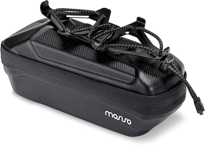 MOSISO Bike Bag Waterproof EVA Bicycle Frame Bag, Bicycle Phone Holder Top Tube Pouch for Phones Under 6.8 inch, Quick Release Cycling Pouch Bike Accessories for Riders Road Mountain Cycling, Black