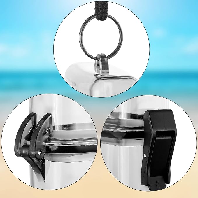 Outus 3 Pcs Waterproof ID Badge Holder Case with Waterproof Buckle Floating Sports Case Locker with Adjustable Hanging Rope Plastic Card Dry Box(Clear,4.72 x 2.95 x 1.57 in,Classic)