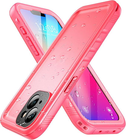 SPORTLINK Compatible with iPhone 13 Waterproof Shockproof Case - Full Body Heavy Duty Underwater Dustproof Rugged 360 Protective Military Grade Outdoor 6.1 Inch with Camera Screen Protector (Pink)