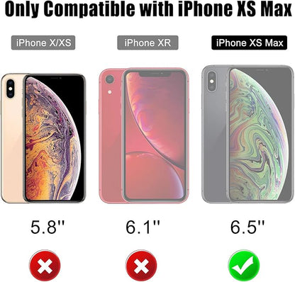 Beasyjoy for iPhone Xs Max Case Waterproof Metal Heavy Duty Strong Durable Cover Built-in Screen Full Body Protective Shockproof Tough Rugged Hybrid Military Grade Defender for Outdoor-Black