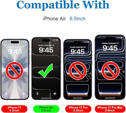 Mothca 2 Pack Matte Glass Screen Protector for iPhone Air / 17 Air [6.5 inch] + 2 Pack Camera Lens Protector, Anti-Glare & Anti-Fingerprint Case Friendly Tempered Glass, Bubble Free, Smooth as Silk
