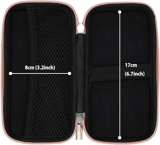 iMangoo Travel Essential Electronics Organizer Pouch Charger Case, Shockproof Dual Zipper Power Bank Cables Tech Accessories Purse, Men & Women Travel Must Have Storage Bag, 6.5x3.2x1 inch Rose Gold