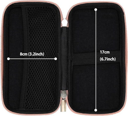 iMangoo Travel Essential Electronics Organizer Pouch Charger Case, Shockproof Dual Zipper Power Bank Cables Tech Accessories Purse, Men & Women Travel Must Have Storage Bag, 6.5x3.2x1 inch Rose Gold