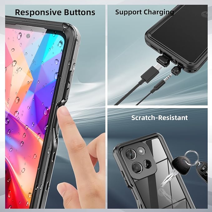for Moto G Play 5G 2026 Phone Case,Waterproof Case with Built-in Screen Protector & Cell Phone Ring Holder, Full Body Shockproof Rugged Heavy Duty Protection Cover for Moto G PLAY 5G 2026 Case（4G/5G)