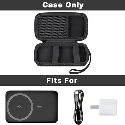 Case for Anker Magnetic Battery 10,000mAh Foldable Wireless Portable Charger, 633/622/621/321 5,000mAh Power Bank (MagGo) Holder, Storage for Baseus Power Delivery -Case Only (Black, Large)