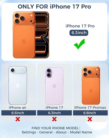 Goton for iPhone 17 Pro Camera Lens Protector Diamond Bling- Not Easy to Fall, Strong Adsorption, Glitter Metal Aluminum Alloy Rear Camera Screen Cover Accessories for 17Pro, Deep Blue