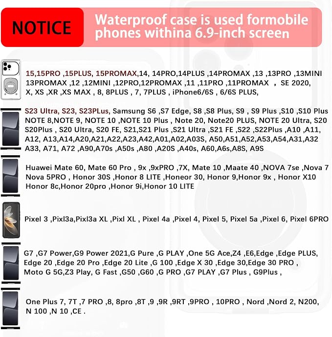 Waterproof Phone Case,IPX8 Phone Protection with Ideal for Snorkeling,Diving,and Water Activities,Suitable for iPhone,Samsung,Motorola,and All Series of Phones with Screens Below 6.9 in (Cyan)