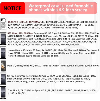 Waterproof Phone Case,IPX8 Phone Protection with Ideal for Snorkeling,Diving,and Water Activities,Suitable for iPhone,Samsung,Motorola,and All Series of Phones with Screens Below 6.9 in (Cyan)