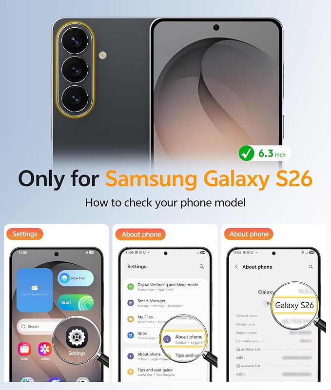 FNTCASE for Samsung Galaxy S26 Case: [Fit for Magsafe] [Full Camera Protection & Screen Protector] Translucent Matte Military Grade - Shockproof Protective Phone Cover for Samsung S 26 - Black