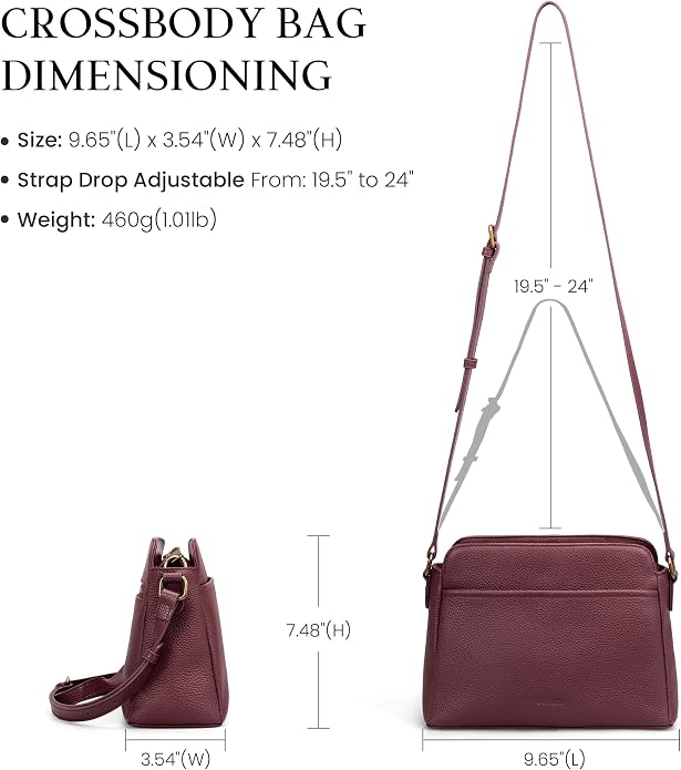 befen Anti-theft Crossbody Bag for Women Genuine Leather, Small Cross Body Shoulder Handbags with RFID Card Slots