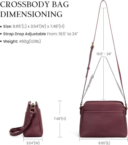 befen Anti-theft Crossbody Bag for Women Genuine Leather, Small Cross Body Shoulder Handbags with RFID Card Slots
