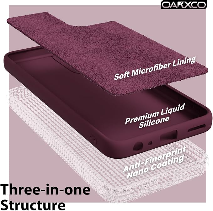 oakxco for Motorola Moto G Power 5G 2024 Phone Case Liquid Silicone, Thin Slim Soft Rubber Gel TPU Plain Simple Cover for Women Girl Cute, Matte Solid Color, Burgundy Wine
