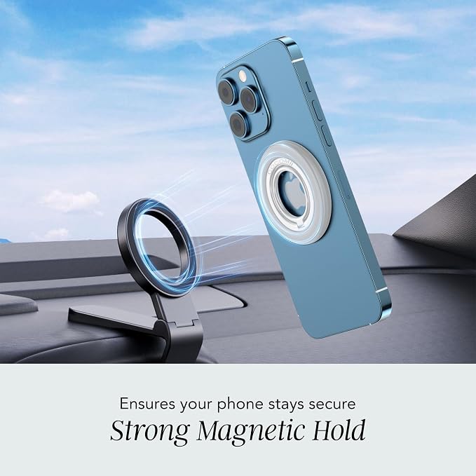 COCOMII Magnetic Phone Ring Holder for MagSafe, 360° Rotation Finger Grip Stand, Matte White
