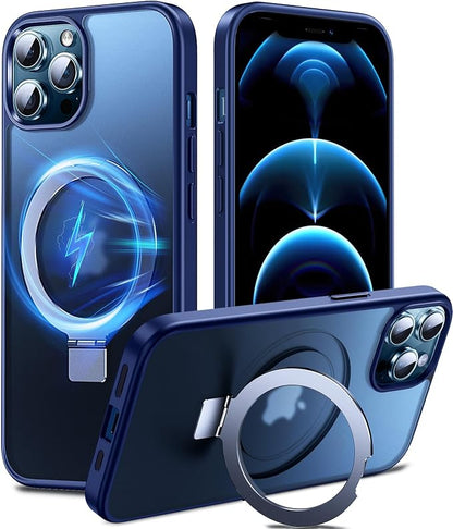 Chicfun 3-in-1 [Magnetic+Kickstand+Ring Holder] for iPhone 12 Pro Max Case Stand Ring Holder Compatible with MagSafe, Military Shockproof Protective Matte iPhone 12 Pro Max Phone Case Kickstand Cover