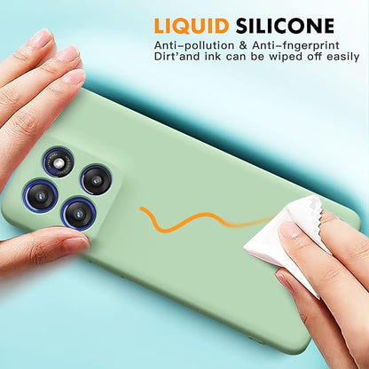 Case for Motorola Moto G Stylus 5G 2025, 2 Pack Tempered Glass Screen Protectors, Soft TPU Liquid Silicone Shockproof Gel Case-Matcha Green