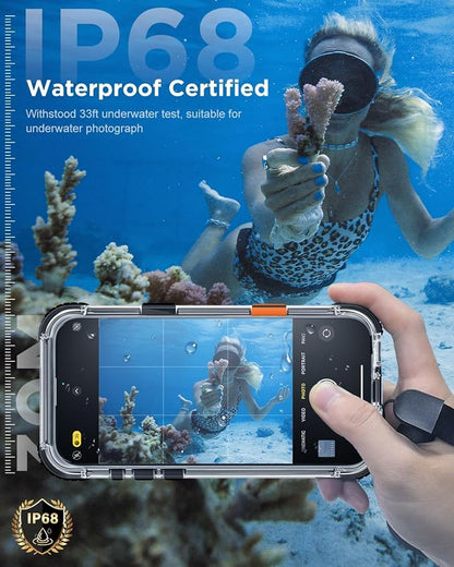 for iPhone 16 Waterproof Case with Magsafe, Built-in [Camera & Screen Protector] [Lanyard], IP68 Water Proof Full Body Dustproof Heavy Duty Frosted Protective Phone Cover, 6.1" Black