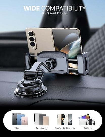 eSamcore Enlarge Tablet Clamp, 1.57”(40mm) Depth Mount Clips for Thick Case Fit 17mm Ball Joint Car/Desk/Bed/Floor Tablet Stand Holder Mount Compatible with 6"-12.9" iPad/Tab/Foldable Phone