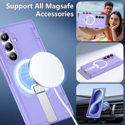 For Samsung Galaxy Z Fold 8 Ultra Case with Kickstand & Screen Protector | MagSafe-Compatible,Military Grade Drop Tested Non-Slip Slim Shockproof Case for Samsung Galaxy Z Fold 8 Ultra-Lilac Purple