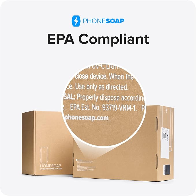 PhoneSoap XL (HomeSoap) UV Llight Sanitizer | 360° UV Sanitizing Box & Charger | Large Capacity | Sanitizes Tablets, Baby Bottles, Remotes, Toys & More (White)