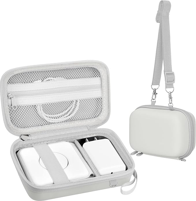 Leayjeen Travel Case Compatible with Hicober 3 in 1 Charging Station/UCOMX Nano Magnetic 2 in 1 Wireless Charger,Foldable Magnetic Charging Station Storage Holder Bag-White(Case Only)