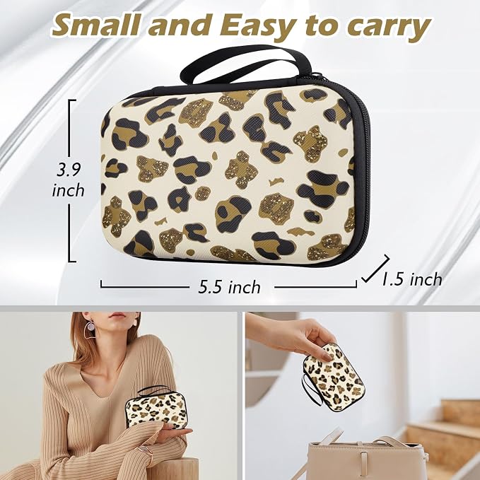 CameCosy DIY Phone Charger Cover Storage Sets USB Earphone Wire Saver Cable Organizer with Travel Storage Bag, Soft Cute Cable Protector Cord Organizer Compatible for iPhone(Leopard)