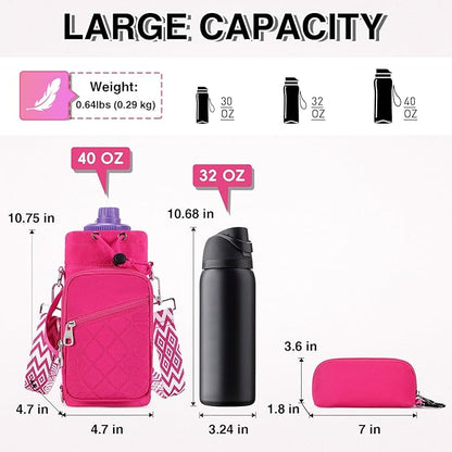 AGLOD Water Bottle Carrier Bag with Strap, Water Bottle Holder Crossbody Bags for Women Men for Walking, Hiking,Cycling
