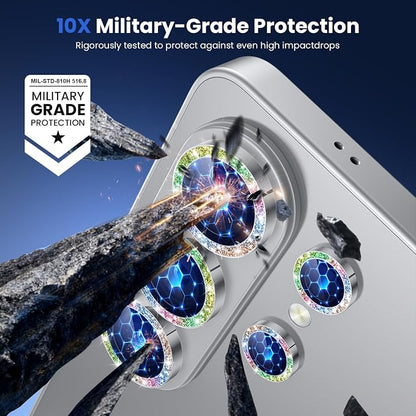 WSKEN for Samsung Galaxy S26 Ultra Camera Lens Protector - Ultra Thin Case Friendly, 9H Shatterproof Tempered Glass with Anti Scratch Metal Circle Camera Screen Protector Cover Accessories, G Colorful
