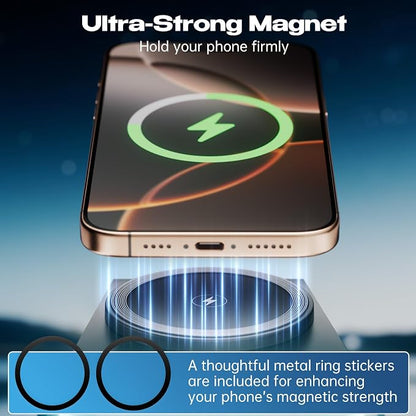 CyberDock 3-In-1 Wireless Charging Station, Cybertruck 1:25 Scale Charger with Qi2 Certified 15W Charging for iPhone iWatch AirPod, Magnetic Rotating Charger with Ambient Light, 30W Adapter, Deep Blue