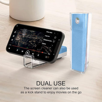 2 eDealz All in One Screen Cleaning Sprays with Microfiber and Phone Stand.Cleans and Removes Oil and Dirt from Smartphones, Tablets, LCD, LED Laptop, TV Screens and More (Blue)