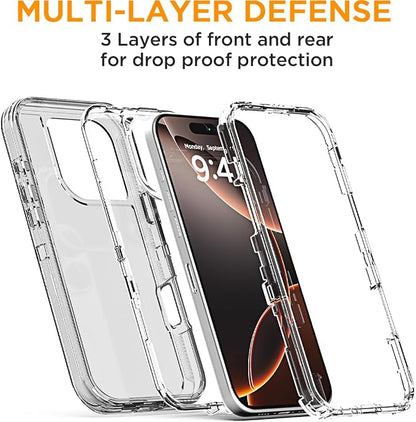 AICase for iPhone 16 Pro Max Case Clear 3 in 1 Heavy Duty Drop Protection Full Body Rugged Shockproof/Dust Proof 3-Layer Military Protective Tough Durable Cover for iPhone 16 Pro Max 6.9"_5