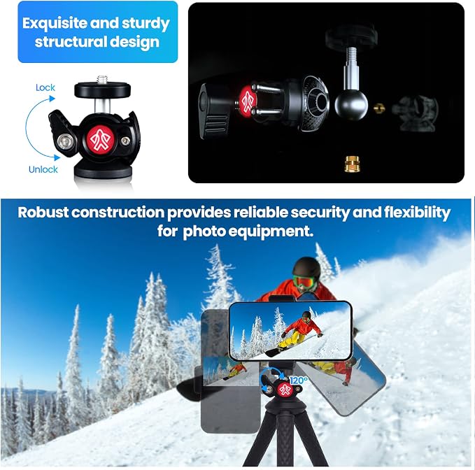 Tripod for iPhone, Goocong Flexible Tripod for Phone Camera with Cell Phone Mount for Samsung Google Smartphone, DSLR Camera