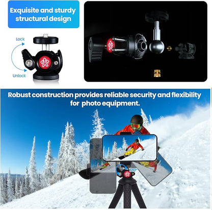 Tripod for iPhone, Goocong Flexible Tripod for Phone Camera with Cell Phone Mount for Samsung Google Smartphone, DSLR Camera
