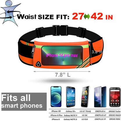USHAKE Running Belt with Bounce-Free Pouch for iPhone and Samsung Galaxy - Ideal for Running, Walking, Cycling, and Gym Workouts