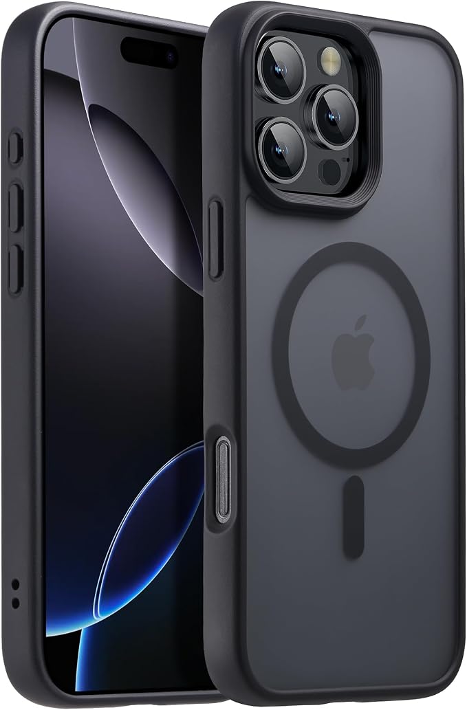 Strong Magnetic for iPhone 16 Pro Max case [10Ft Military-Grade Protection] Compatible with fit MagSafe Shockproof Slim Thin Cover case for iPhone 16 Pro Max 6.9 inch, Black