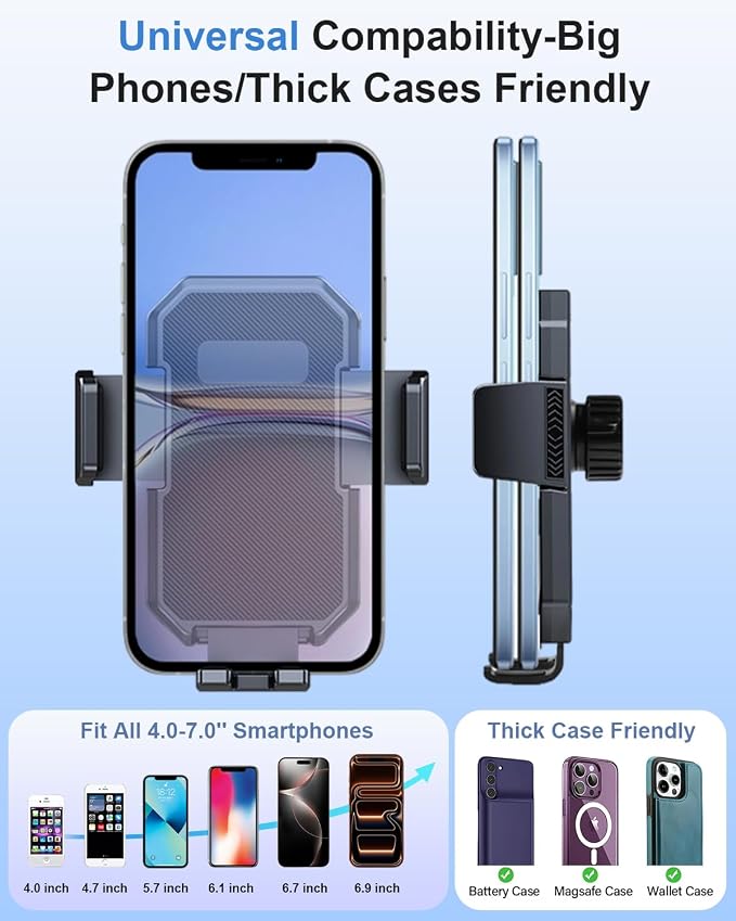 PZK Car Phone Holder Mount Super Stable Air Vent Auto Lock One Button Release Phone Holders for Your Car Mount Automobile Hands Free for iPhone