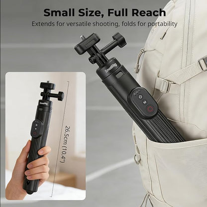 SmallRig 59" Selfie Stick Tripod with Remote & Phone Clamp, Extendable Tripod Stand for DJI Osmo Action 6/5 Pro/4, for GoPro Hero 13/12/11, for Insta360 X5/X4, for iPhone 16/15/14, for Android - 5464