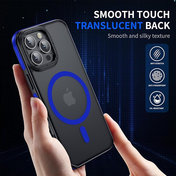 Strong Magnetic for iPhone 16 Pro Max case [10Ft Military-Grade Protection] Compatible with fit MagSafe Shockproof Slim Thin Cover case for iPhone 16 Pro Max 6.9 inch, Bumper Blue